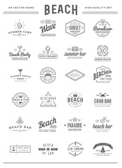 Set of Vector Beach Sea Bar Elements and Summer can be used as Logo or Icon in premium quality