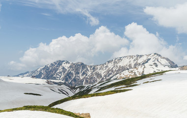 Snow mountain at japan alps tateyama kurobe alpine route