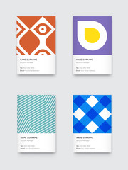 Vector Bright Trendy Vertical Business Card Set