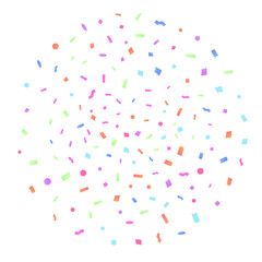 Colorful Explosion of Confetti. Vector illustration. Flat design element.