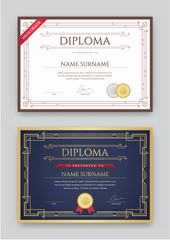 Set of Diploma or Certificate Premium Design Template in Vector