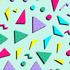 Retro vintage 80s or 90s fashion style abstract pattern background. Good for textile fabric design, wrapping paper and website wallpapers. Vector illustration.