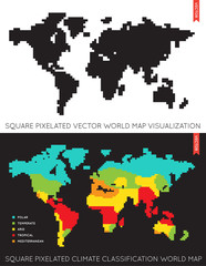 Fototapeta premium Set of Vector Flat Maps of the World. Infographic. Map Data.