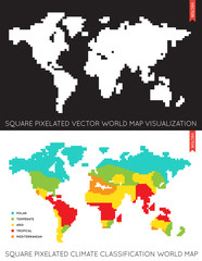 Obraz premium Zestaw płaskich map wektorowych świata. Infografika. Dane mapy.