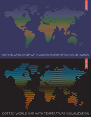 Set of Vector Flat Maps of the World. Infographic. Map Data.