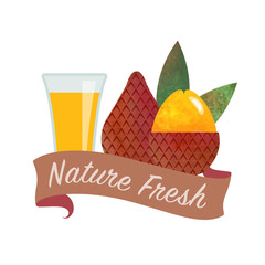 Colorful watercolor texture vector nature organic fresh fruit juice banner salak