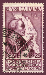 Amerigo Vespucci Italian Postage Stamp