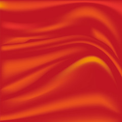 Soft red silky fabric. Silk waves. Background.