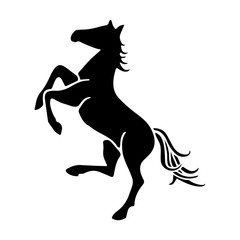 horse standing on hind legs silhouette