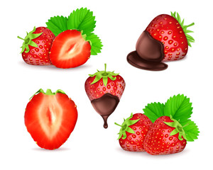Strawberry vector set