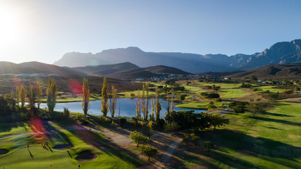 Aerial view of a golf course in south africa