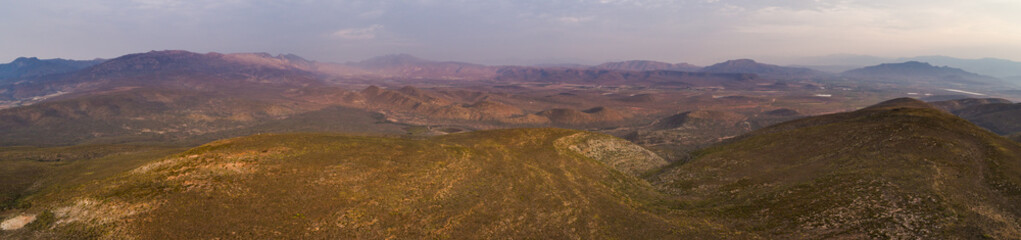 Fototapeta na wymiar Aerial views of the valleys around Robertson in the Breede Valley in the Western Cape of South Africa