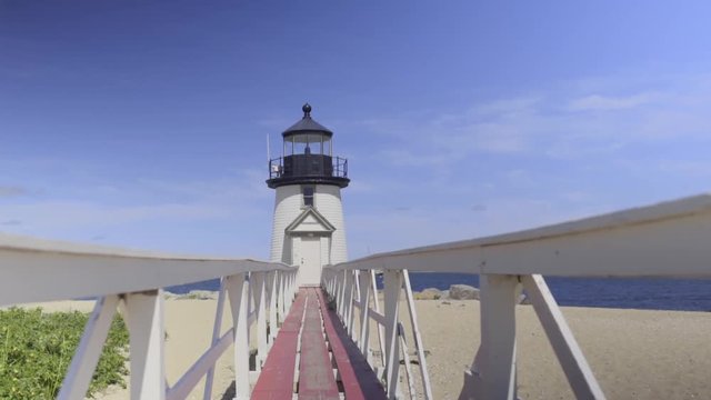 Beautiful Historic Nantucket Island Brant Point Lighthouse (Slow Motion)