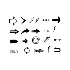 Hand drawn vector arrows set. Vector EPS.