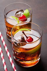 Cuba libre cocktail glasses