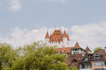 Thun, Stadt, Altstadt, Schloss, Schloss Thun, Schlossberg, historische Häuser, Stadtrundgang, Stadtmauer, Frühling, Sommer, Schweiz