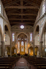 The interior of the Basilica of Santa Croce