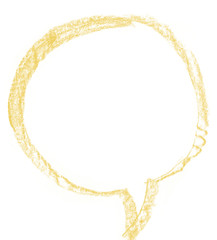 Crayon chalk hand drawn speech bubble