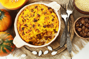 Pumpkin casserole with millet