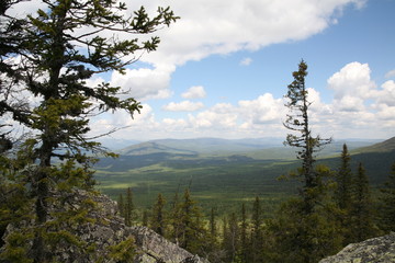 Mountain landscape. Iremel. South Ural.