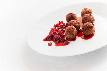 meatballs with cowberry sauce