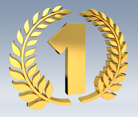 First golden price icon 3D rendering
