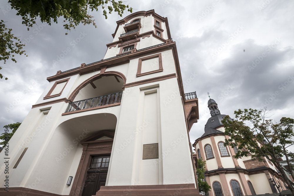 Wall mural old watch tower mannheim germany