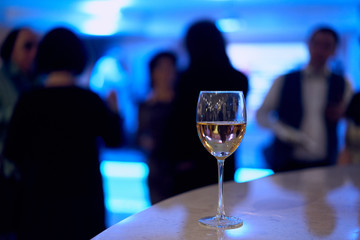 the wine glass on the background of the holiday