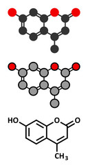 Hymecromone drug molecule.