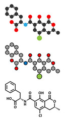 Ochratoxin A mycotoxin molecule.