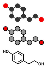 Tyrosol molecule. Antioxidant found in olive oil.