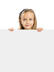 Cute Girl holding a whiteboard