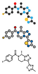 Fezolinetant drug molecule (NK3 receptor inhibitor).
