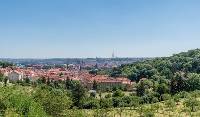 Fototapeta na wymiar Panoramic view of Prague in the summer