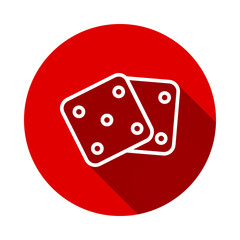Dices icon flat. Illustration isolated vector sign symbol