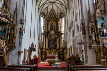 Fototapeta na wymiar Interior of the St. Vitus Church in Czech Krumlov