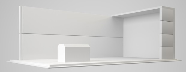 Exhibition stand plain used for mock-ups and branding and Corporate identity.3d illustration