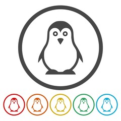 Penguin Icons set - vector Illustration