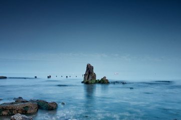 Night sea in Chabanka Oessa Ukraine