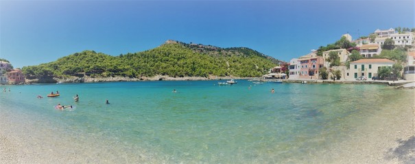 quite pebble beach bay fishing village kefalonia Greece