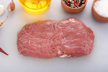 raw Steak with spices