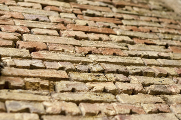 Wall of real  bricks