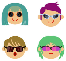 Sunglasses style icons. Vector clip art