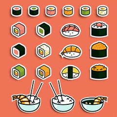 meal rolls sushi set rasterized copy