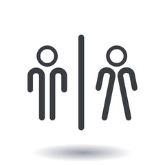 WC sign icon.  Male and Female toilet. Flat design. 