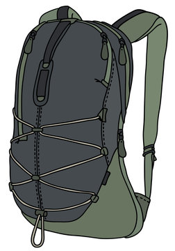 Green and gray travel backpack
