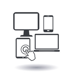 Smartphone computer tablet netbook symbol. Flat design.
