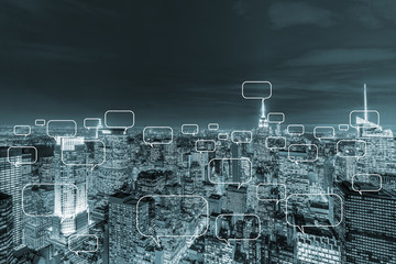 Concept of social networking with city