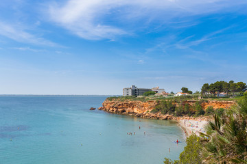 The beach Cap Roig near L'Ampolla, Catalonia, Spain