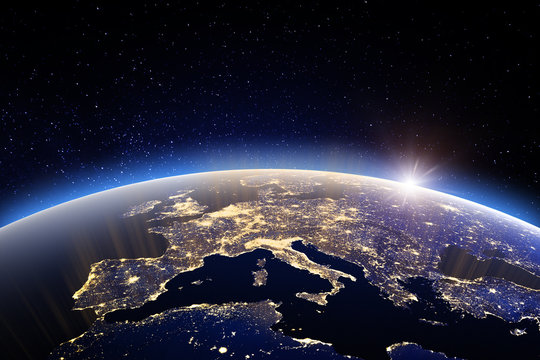 World - Europe. Elements of this image furnished by NASA